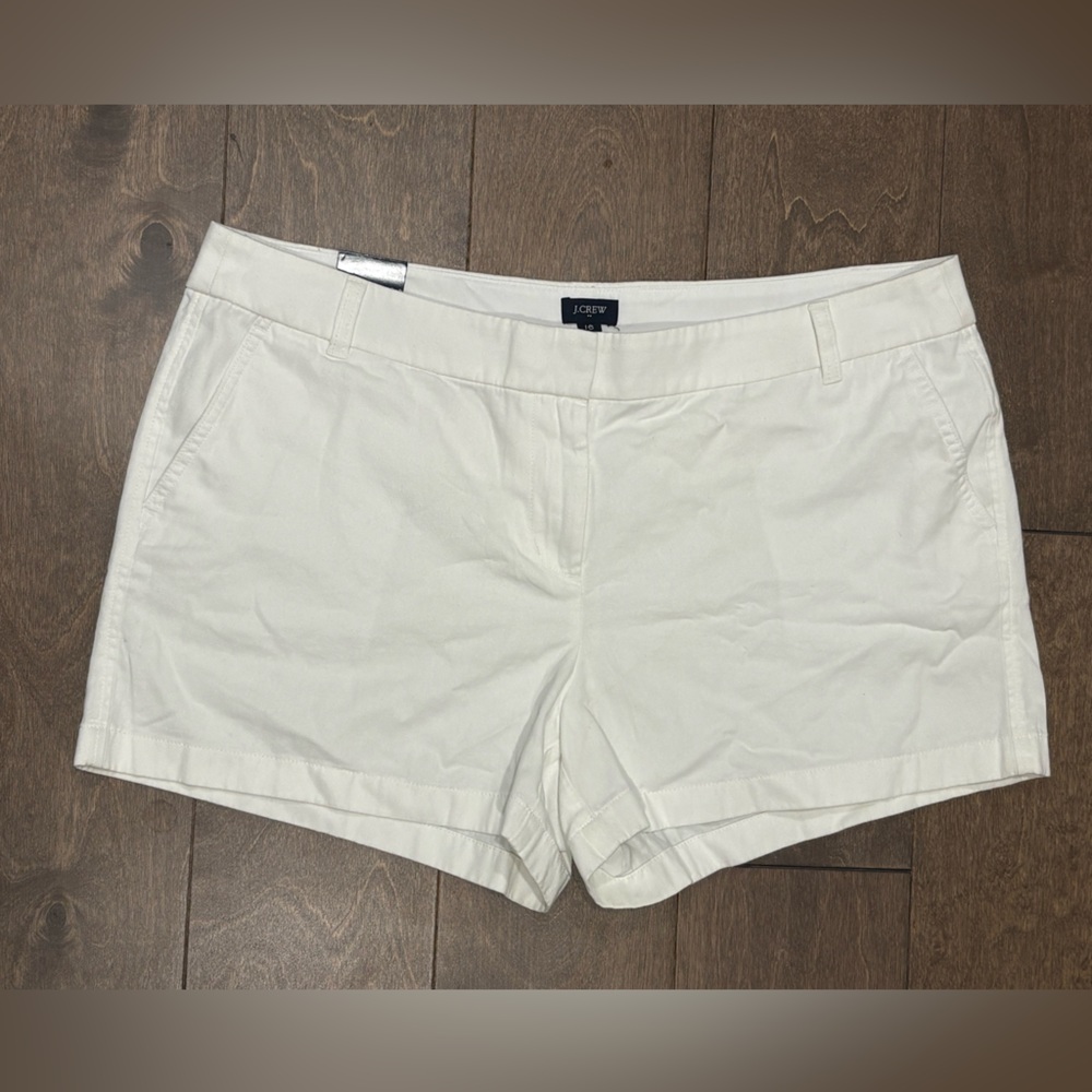 J. Crew Women's Plus Size White 3.5" Classic Chino Short, Size 16